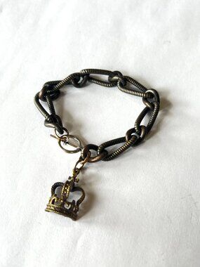Twigs Bronze Toned Crown Charm Bracelet